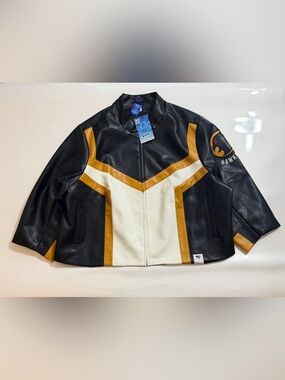 Superman 2025 Hawkgirl Color-Block Crop Faux Leather Jacket Size 5
